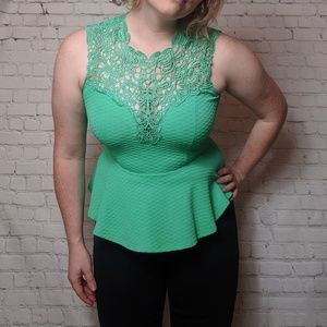 3/$25 Crochet Neckline Flared Tank Top - illa illa